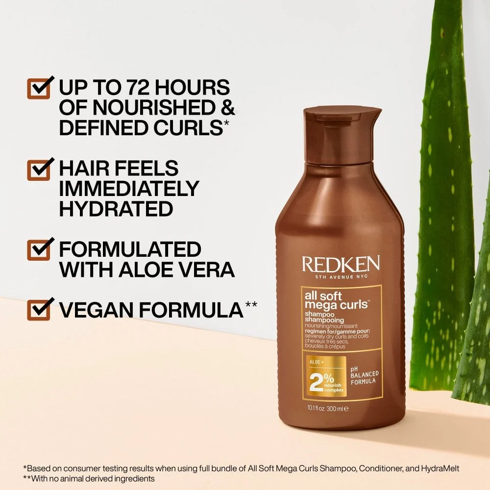 Redken All Soft Mega Curls Hydrating Shampoo & Conditioner Twin 2 x 300ml - Image 4