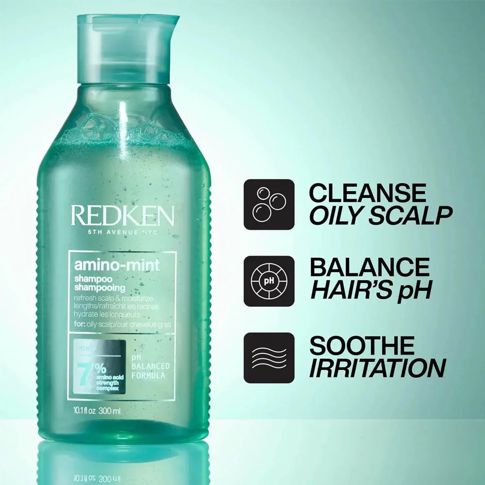 Redken Amino-Mint Scalp Refresh Shampoo for Oily Scalps 300ml - Image 3