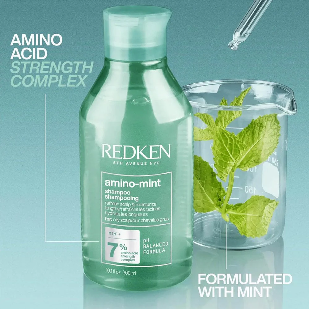 Redken Amino-Mint Scalp Refresh Shampoo for Oily Scalps 300ml - Image 6