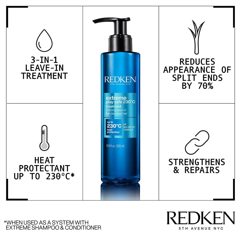 Redken Extreme Play Safe 230°C Fortifying Leave-In Treatment 250ml - Image 3