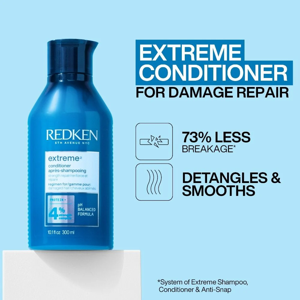Redken Extreme Strength Repair Shampoo 300ml, Conditioner 300ml + Anti-Snap 250ml Bundle - Image 3