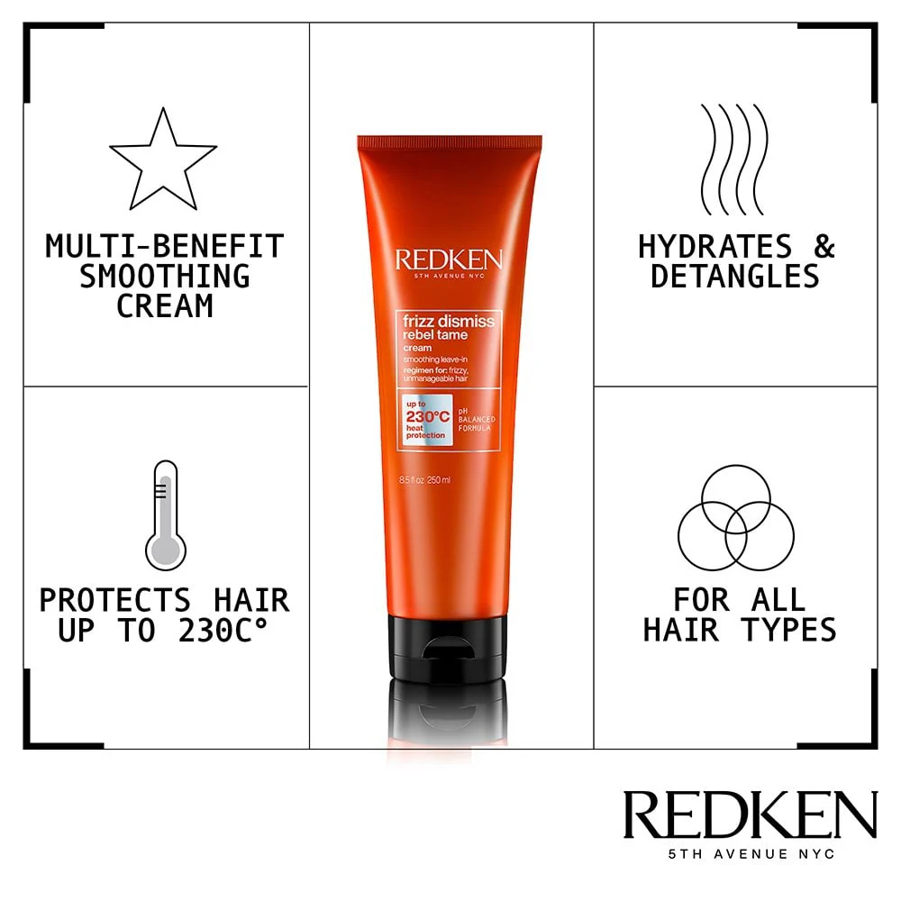 Redken Frizz Dismiss Rebel Tame Smoothing Leave-In Cream 250ml - Image 4