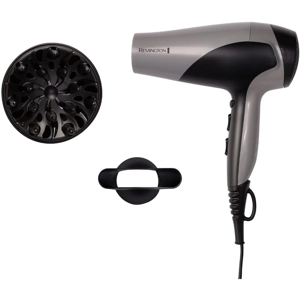 Remington Ionic Dry Hair Dryer Black/Silver 2200 D3190S - Image 2