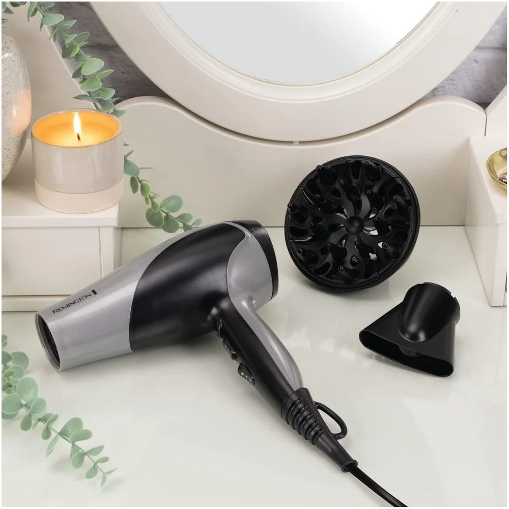 Remington Ionic Dry Hair Dryer Black/Silver 2200 D3190S - Image 4