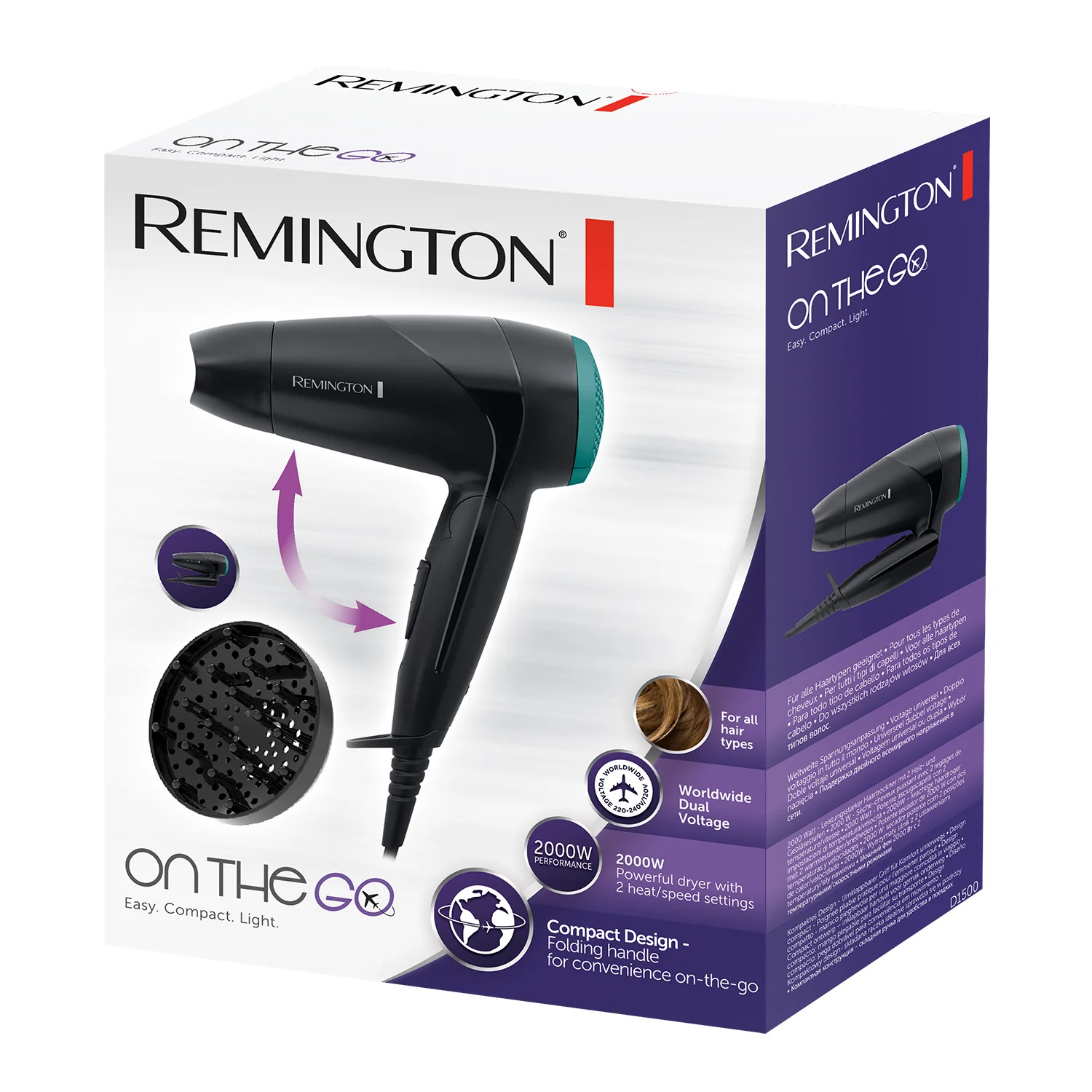 Remington On The Go 2000W Compact Travel Hairdryer D1500 - Image 9