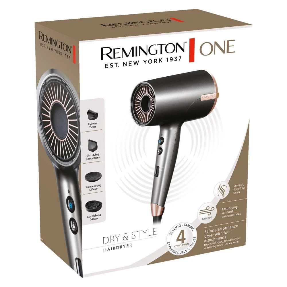 Remington ONE Dry & Style Hair Dryer with Diffuser and Flyaway Attachment D6077 - Image 11