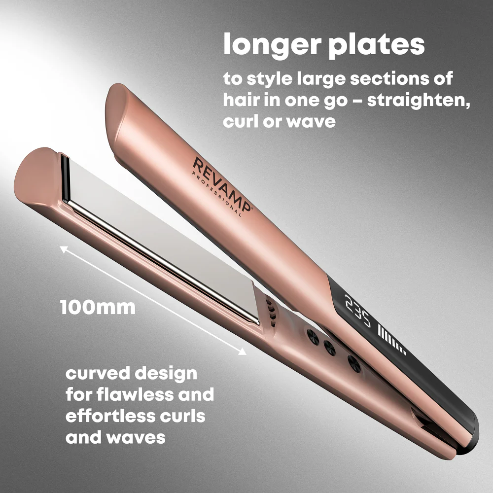 Revamp Dynamic Radiance Straight & Style Ceramic Ionic Hair Straightener Gold - Image 2