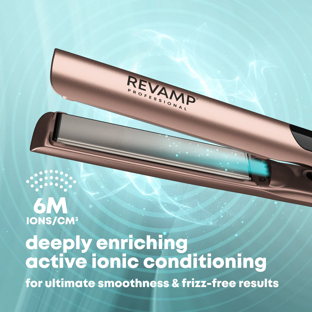 Revamp Dynamic Radiance Straight & Style Ceramic Ionic Hair Straightener Gold - Image 3