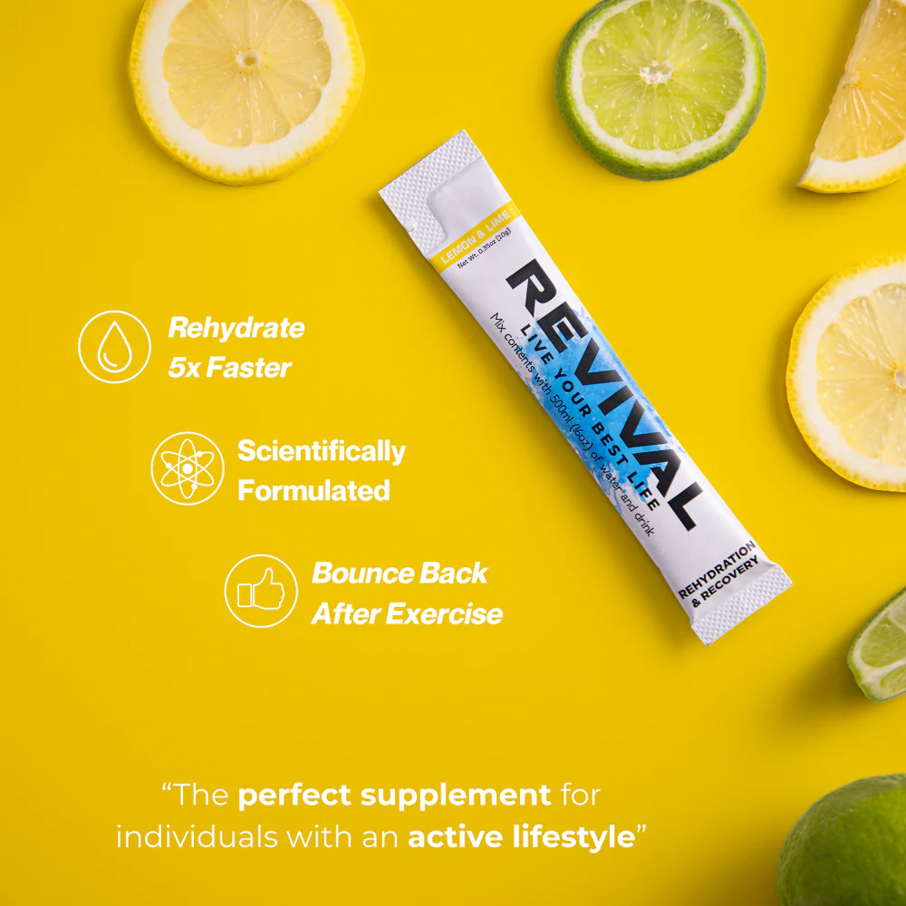 Revival Lemon & Lime Rehydration & Recovery Electrolyte Drink Mix x6 - Image 5