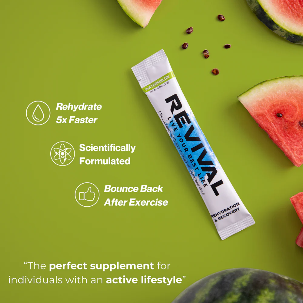 Revival Watermelon Rehydration & Recovery Electrolyte Drink Mix x12 - Image 5