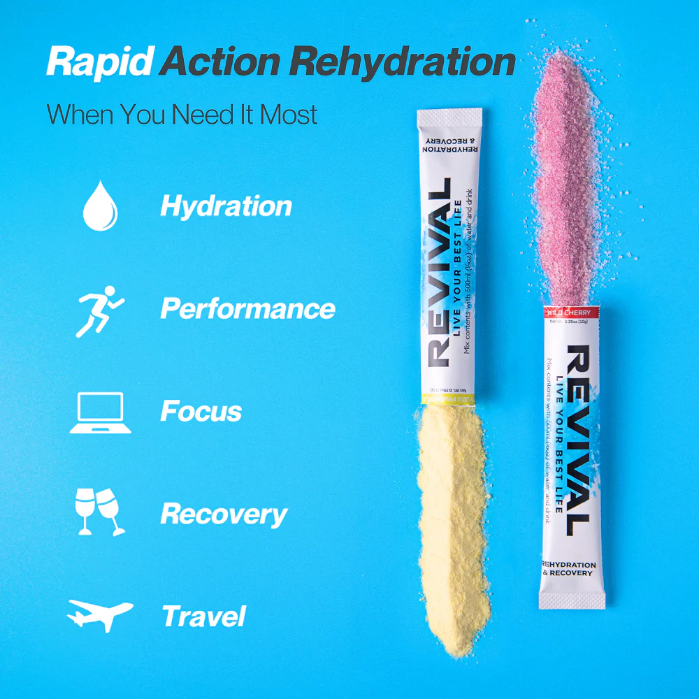 Revival Wild Cherry Rehydration & Recovery Electrolyte Drink Mix x12 - Image 4