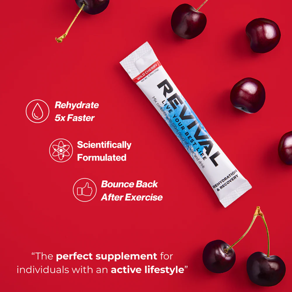 Revival Wild Cherry Rehydration & Recovery Electrolyte Drink Mix x12 - Image 5
