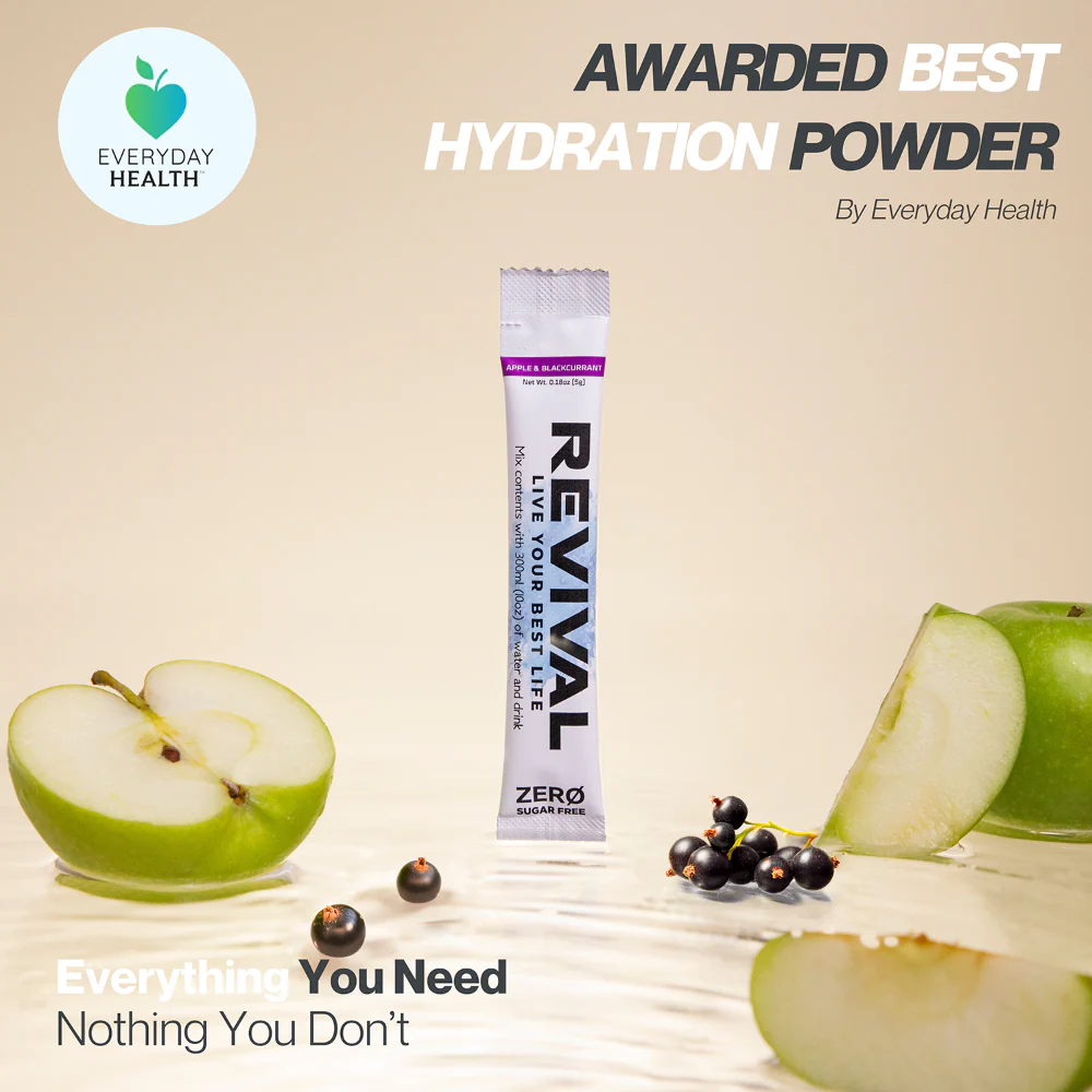 Revival Zero Sugar Apple & Blackcurrant Rehydration & Recovery Electrolyte Drink Mix x14 - Image 3