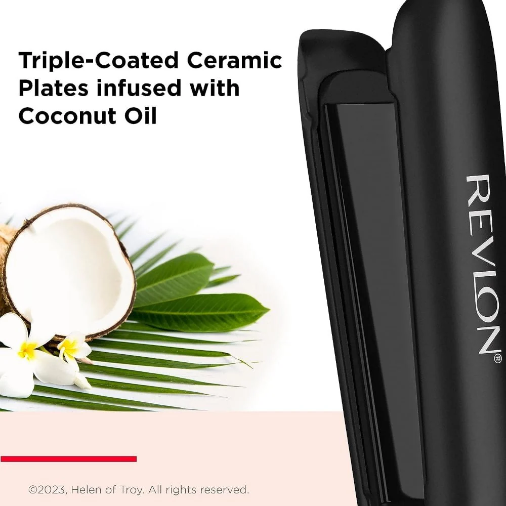Revlon Pro Collection SmoothStay 25mm Coconut Oil-Infused Straightener & Travel Pouch - Image 2