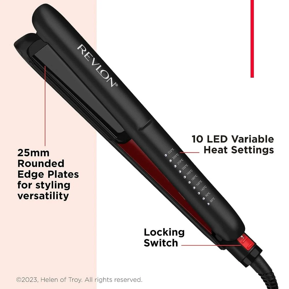 Revlon Pro Collection SmoothStay 25mm Coconut Oil-Infused Straightener & Travel Pouch - Image 3