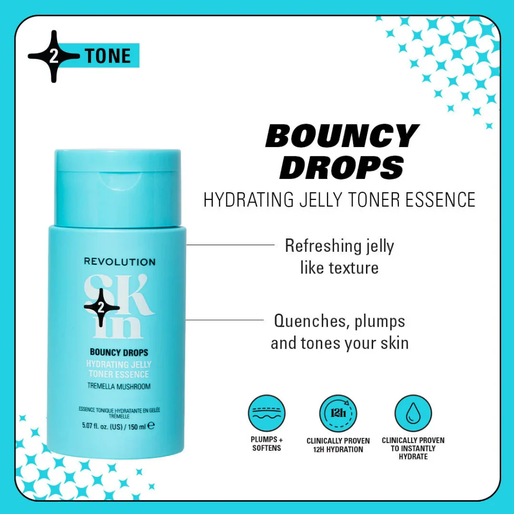 Revolution Skincare Bouncy Drops Hydrating Jelly Toner Essence 150ml - Image 3