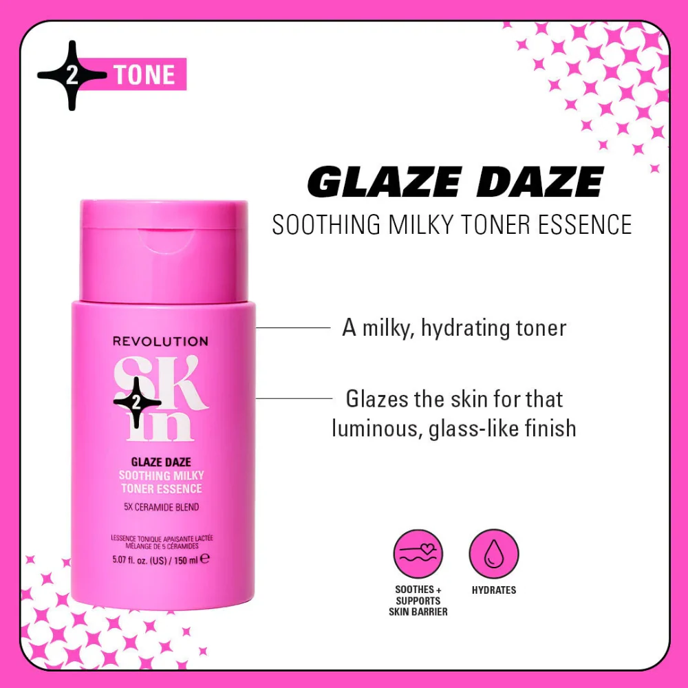 Revolution Skincare Glaze Daze Soothing Milky Toner Essence 150ml - Image 3