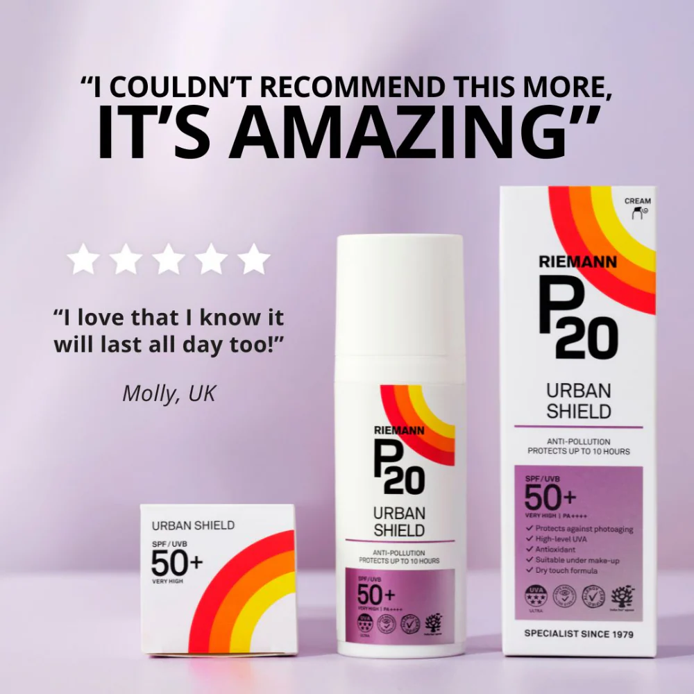 Riemann P20 Original Face Urban Shield Sun Cream SPF50+ 50g - Image 8