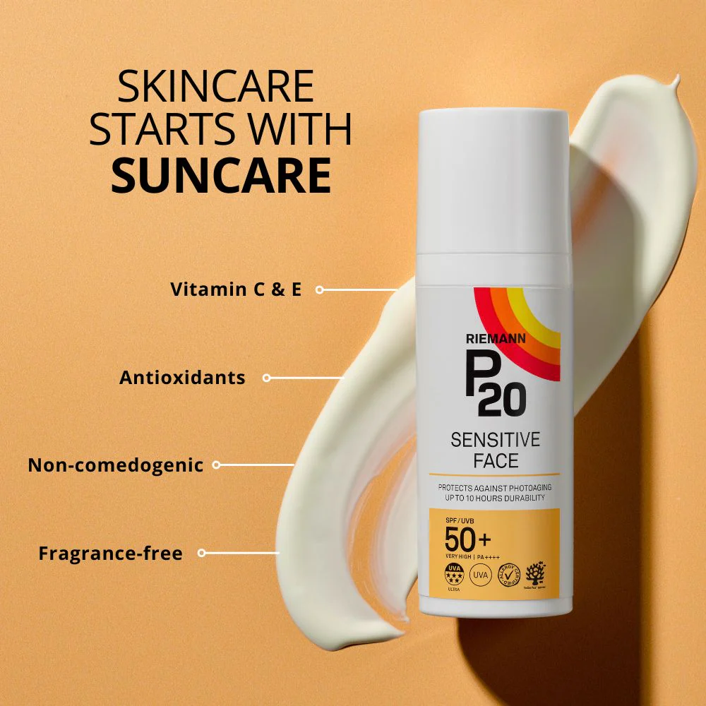Riemann P20 Sensitive Skin Face Sun Cream SPF50+ 50g - Image 5