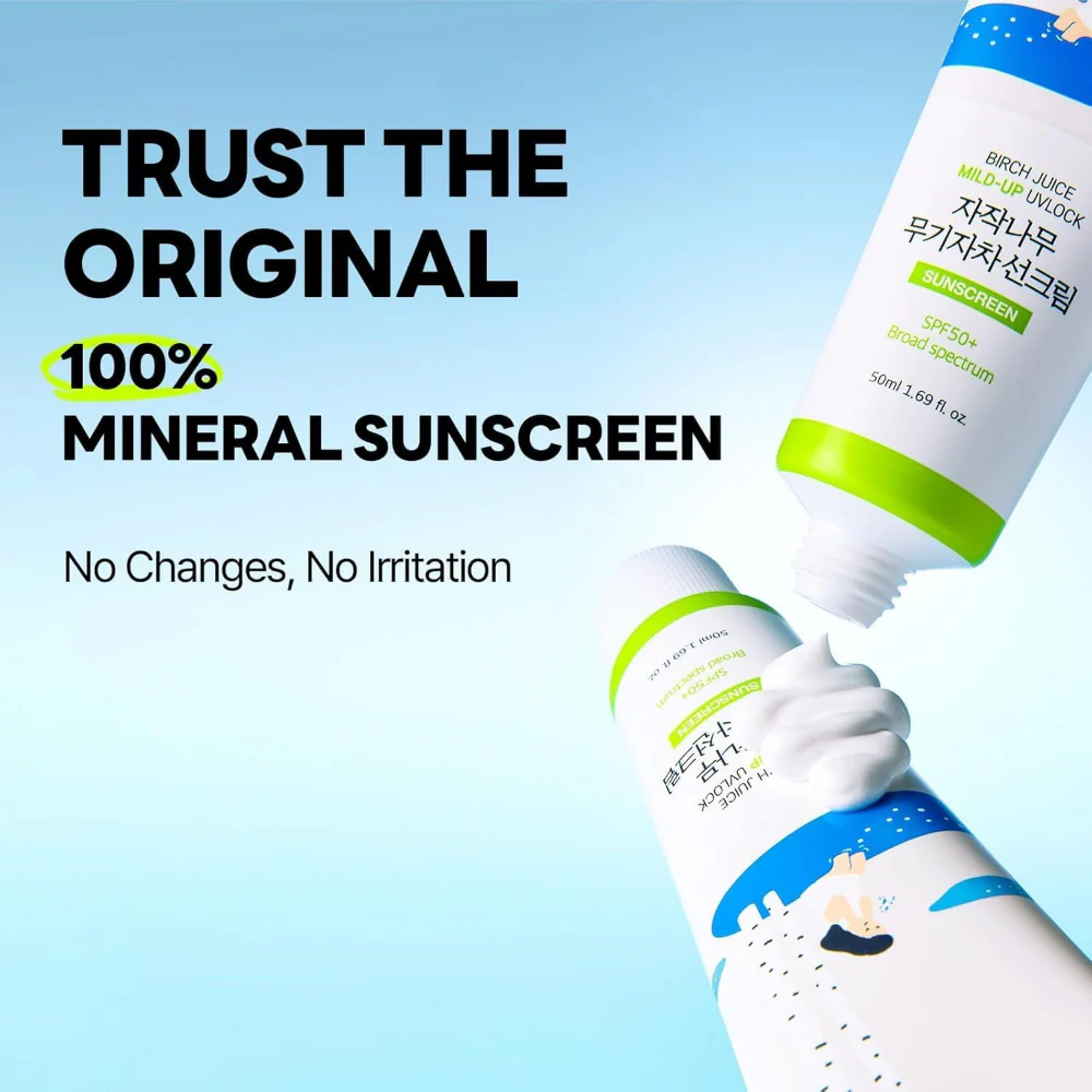Round Lab Birch Juice UVLock Mild-Up Sunscreen PA++++ SPF50+ 50ml - Image 3