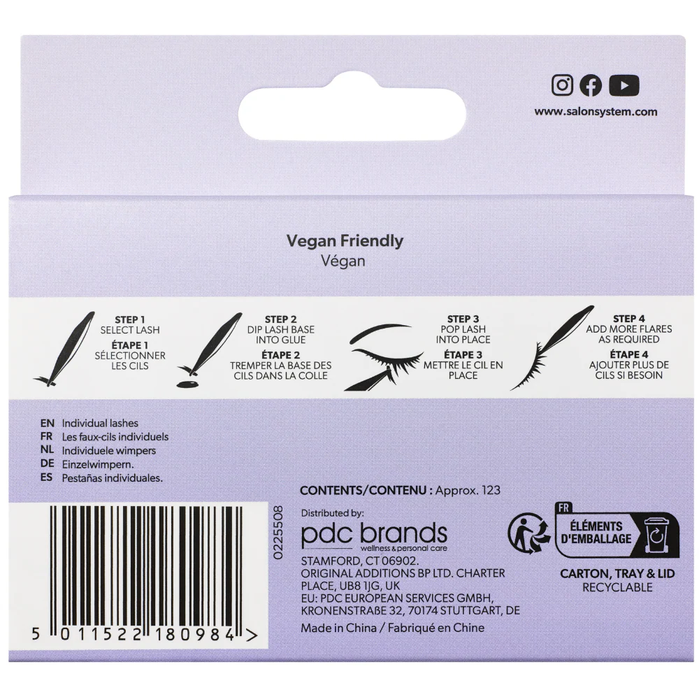 Salon System Individual 3D Luxe Individual Lashes Light Medium Black - Image 3