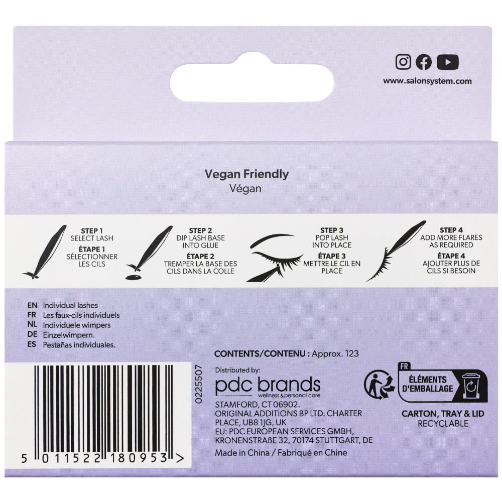 Salon System Individual 3D Luxe Individual Lashes Light Short Black - Image 3