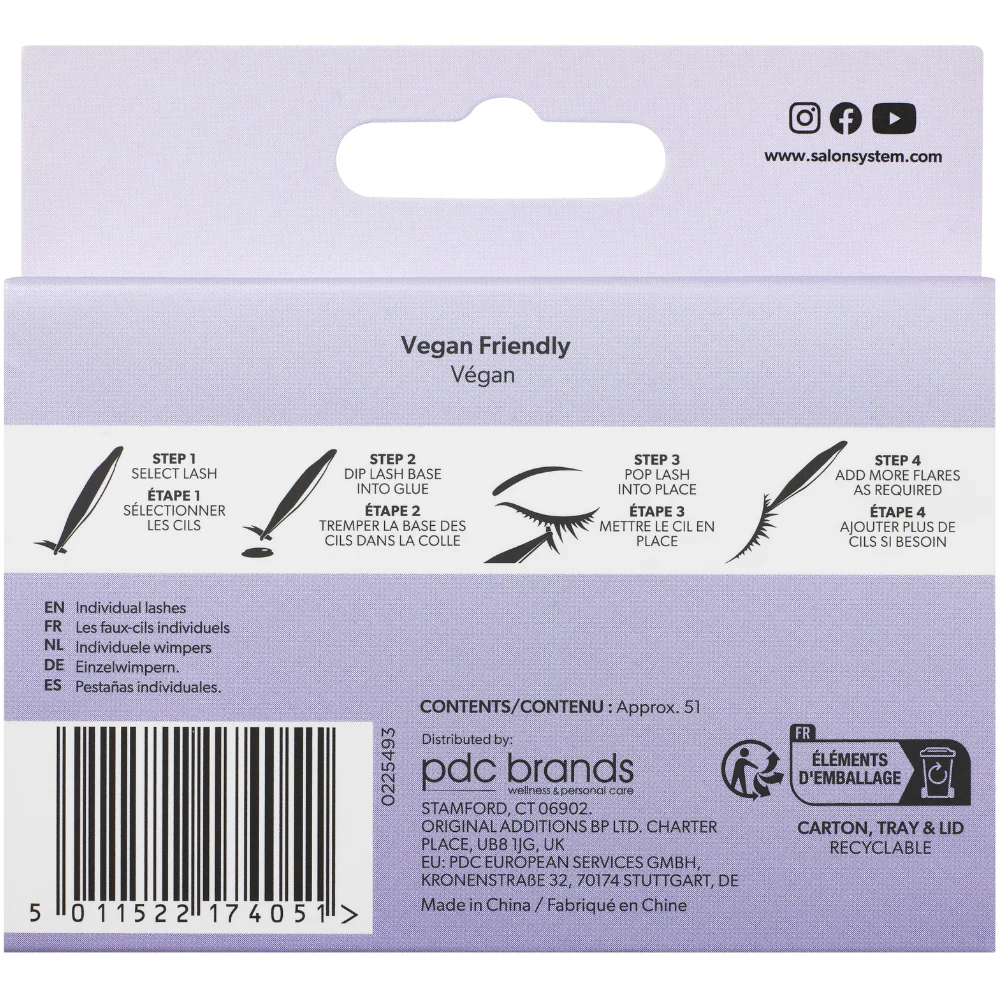 Salon System Individual 3D Luxe Lashes Black Medium - Image 3