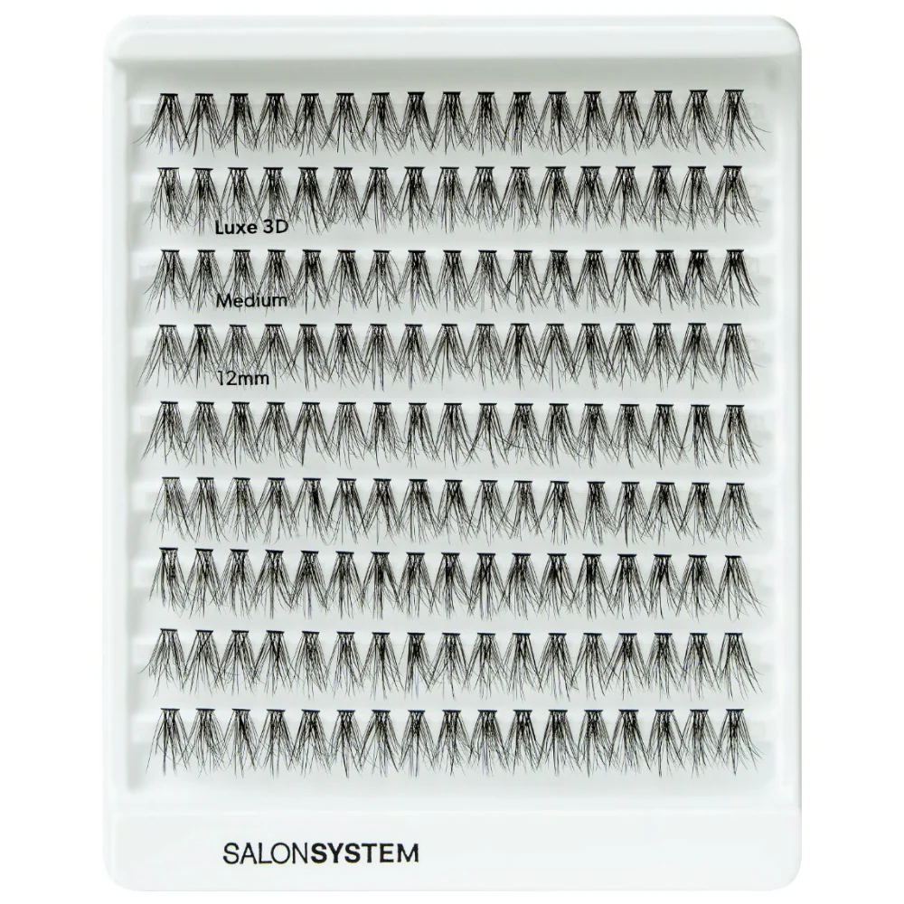 Salon System Individual 3D Luxe Lashes Black Medium Value Pack - Image 2