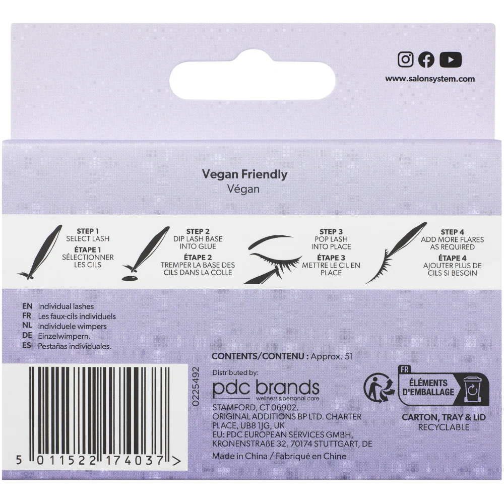 Salon System Individual 3D Luxe Lashes Black Short - Image 3