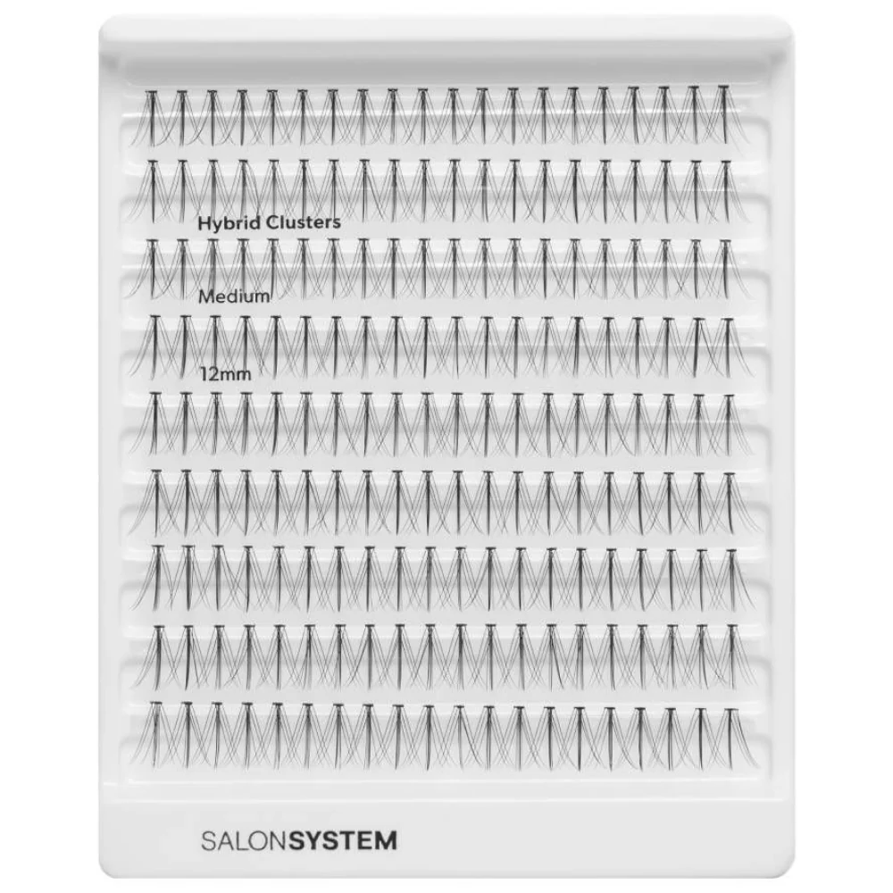 Salon System Individual Cluster Lashes Value Pack Hybrid Medium Black - Image 2