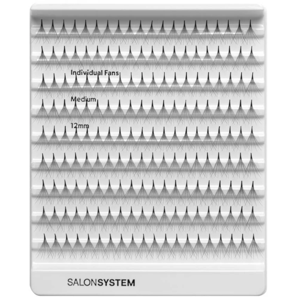 Salon System Individual Fans Lashes Value Pack Classic Medium Black - Image 2