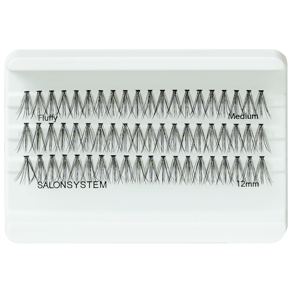 Salon System Individual Lashes Black Fluffy Medium - Image 2