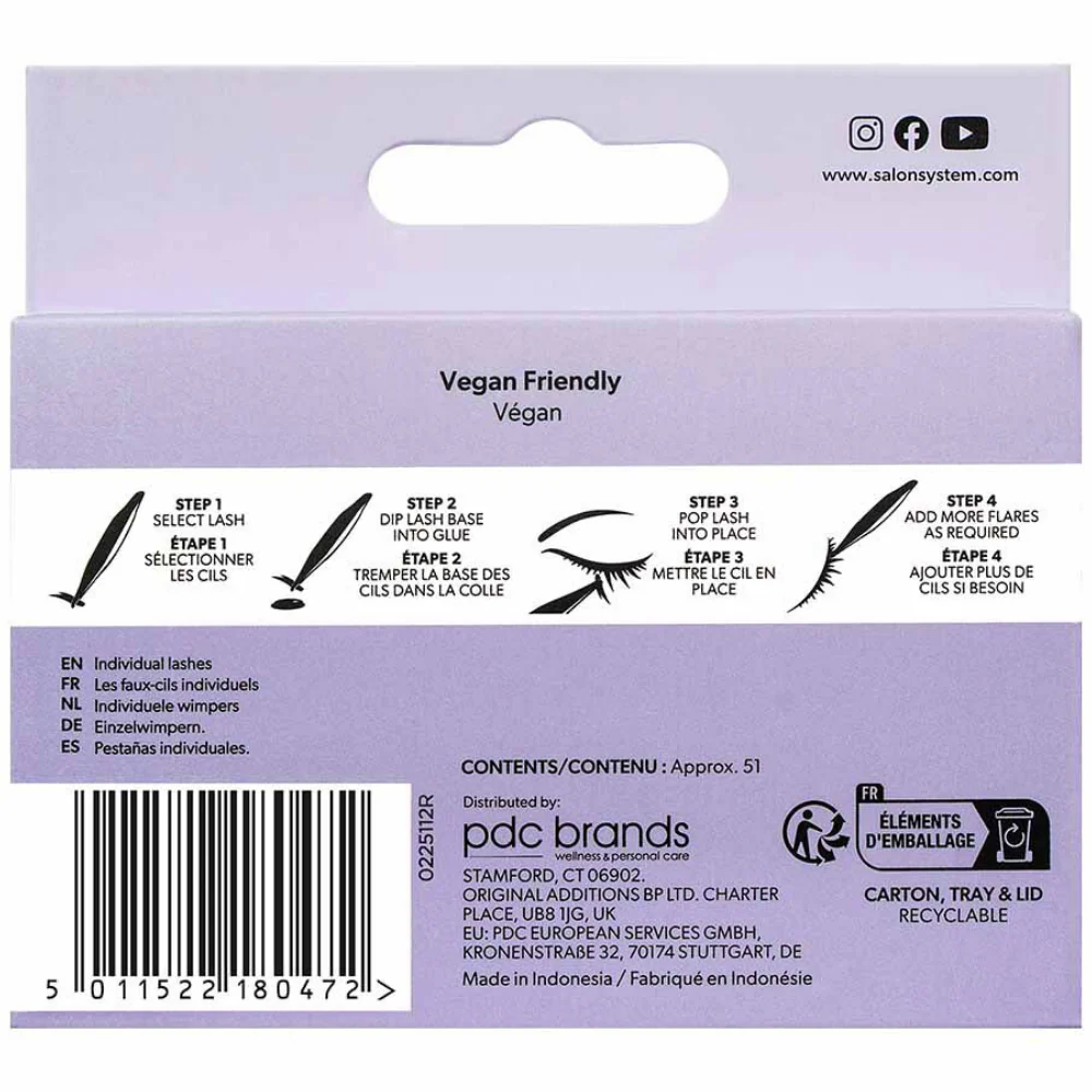 Salon System Individual Lashes Black Medium - Image 3