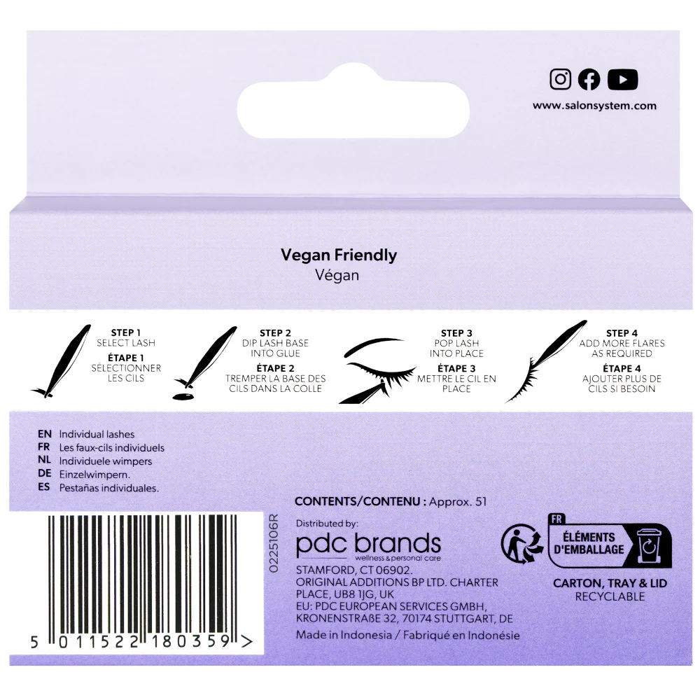 Salon System Individual Lashes Black Short - Image 3