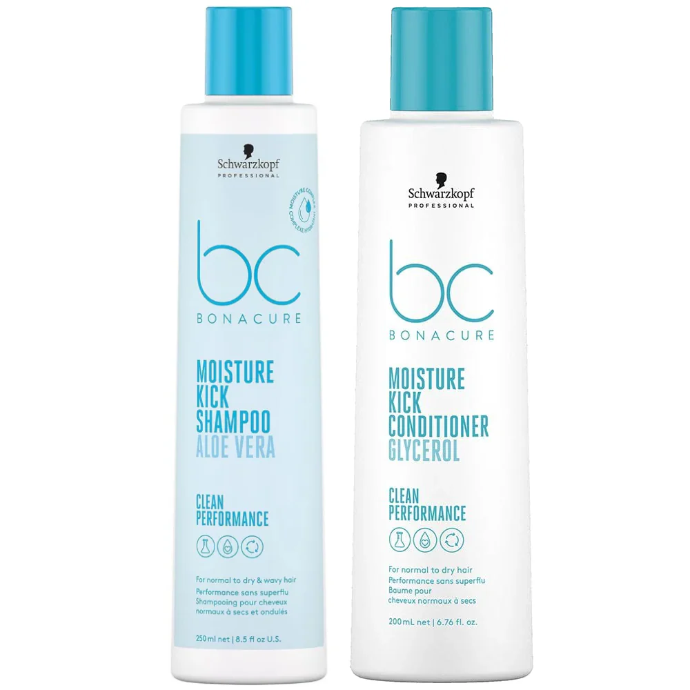 Schwarzkopf Professional BC Bonacure Clean Moisture Kick Shampoo 250ml & Conditioner 200ml Twin