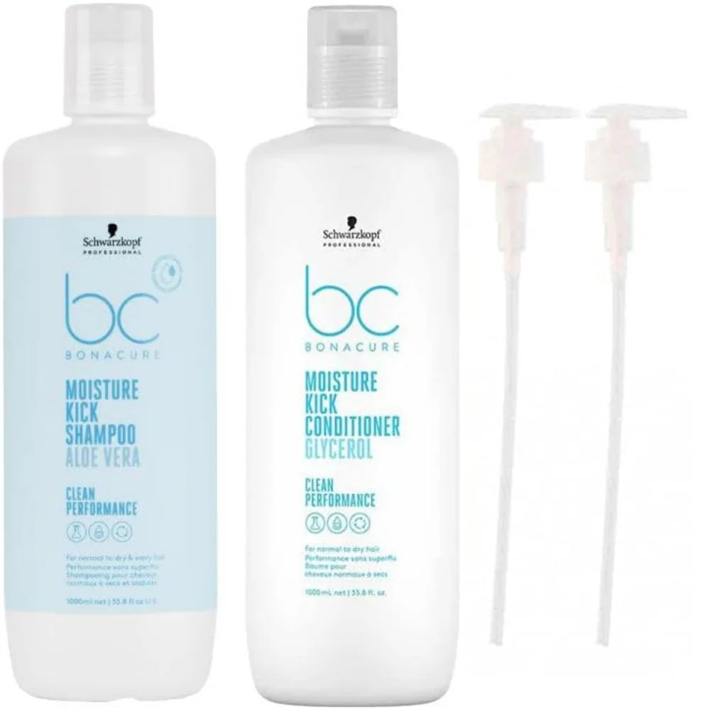 Schwarzkopf Professional BC Bonacure Clean Moisture Kick Shampoo & Conditioner Twin 2 x 1000ml