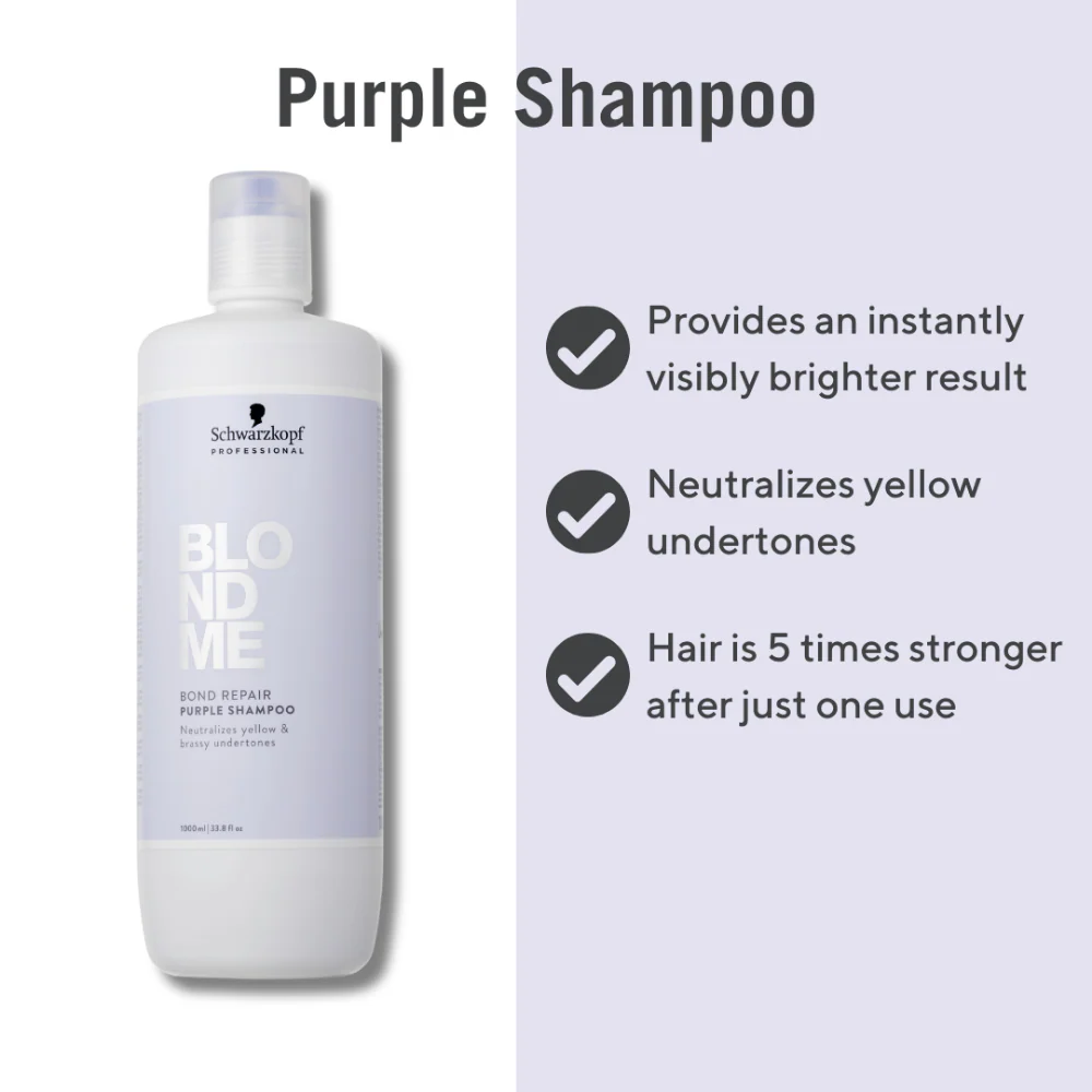 Schwarzkopf Professional BlondMe Cool Blondes Neutralising Shampoo 1000ml - Image 7