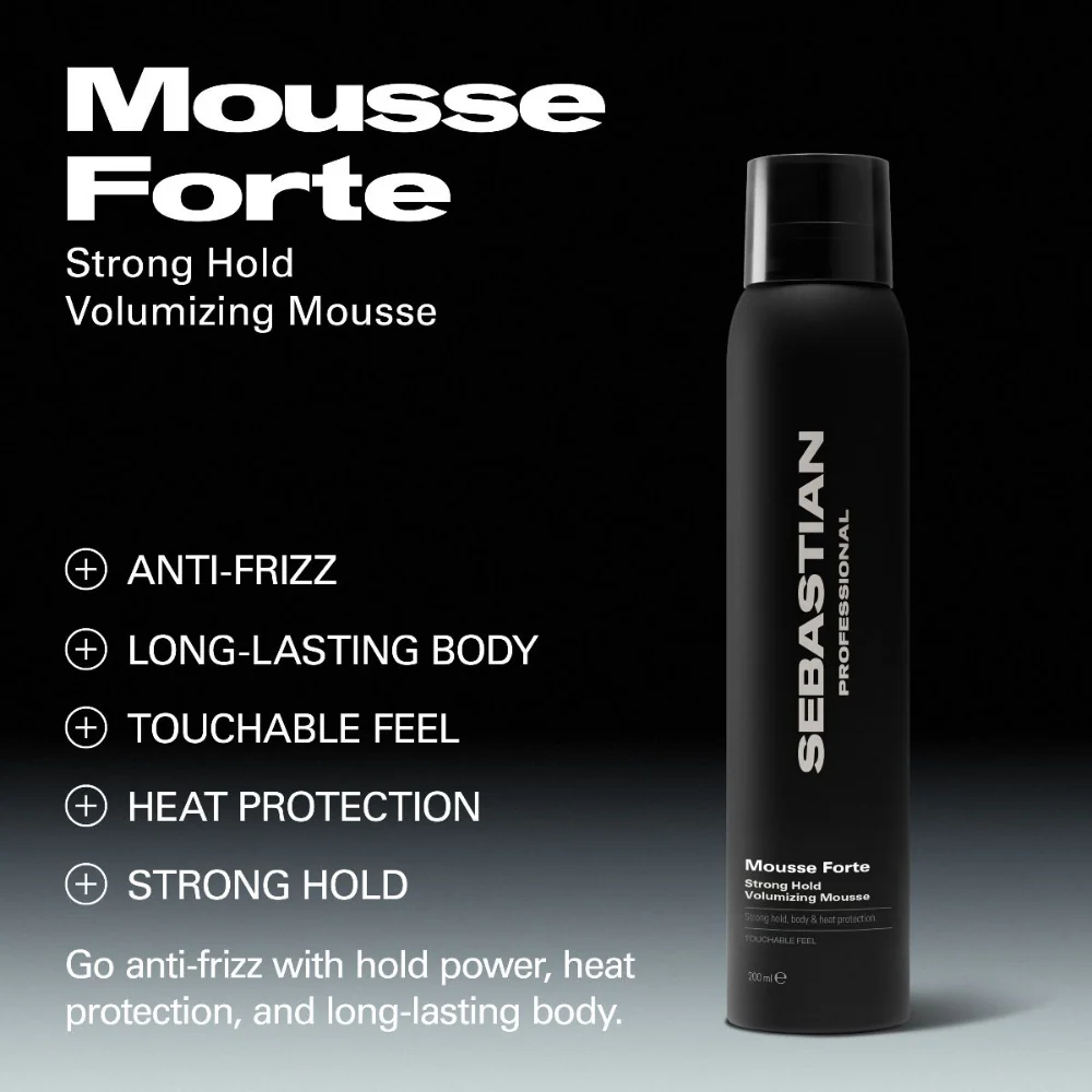 Sebastian Professional Mousse Forte Strong Hold Volumising Mousse 200ml - Image 3