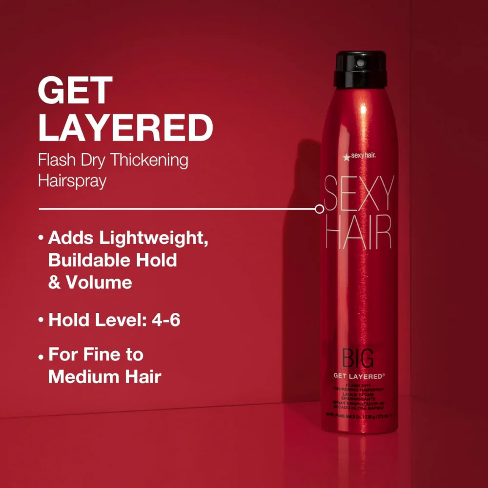 Sexy Hair Big Get Layered Flash Dry Thickening Hairspray 275ml - Image 2