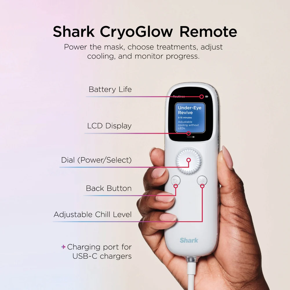 Shark Beauty CryoGlow Under-Eye Cooling & LED Anti-Ageing & Blemish Repair Mask Blue Frost - Image 7