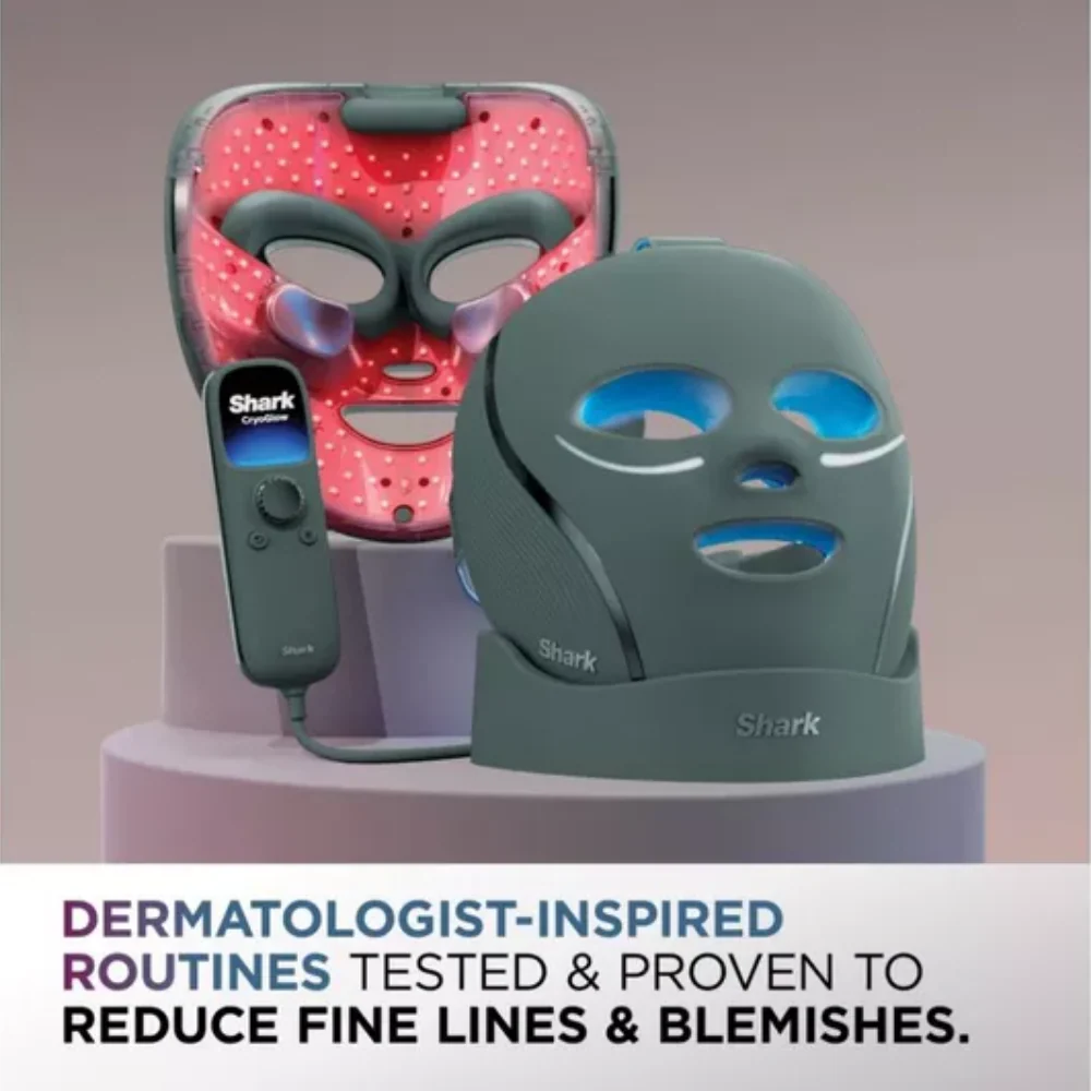 Shark Beauty CryoGlow Under-Eye Cooling & LED Anti-Ageing & Blemish Repair Mask Frosted Green - Image 4