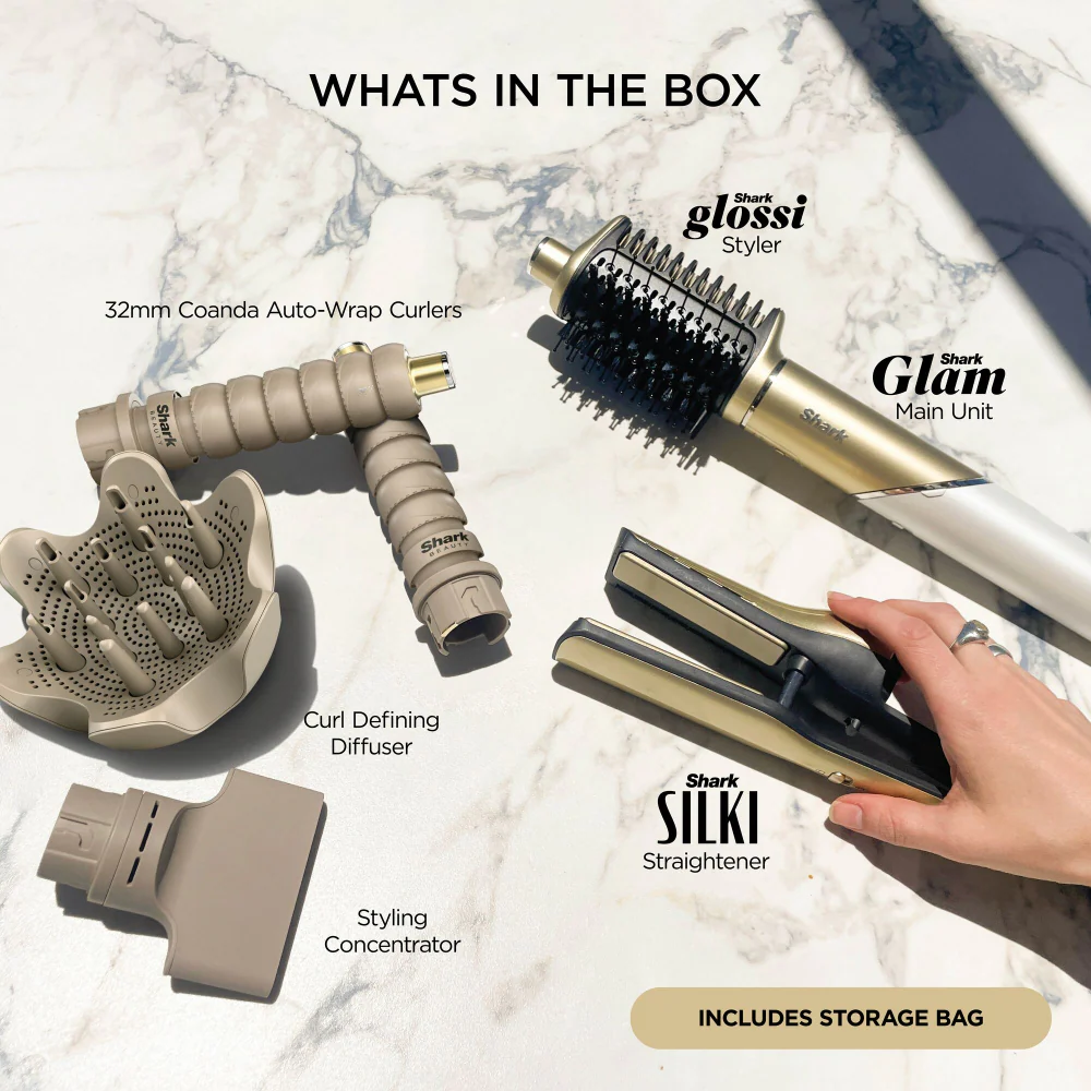 Shark Beauty Glam Ceramic & Air Styling Drying System with Diffuser Gold - Image 2