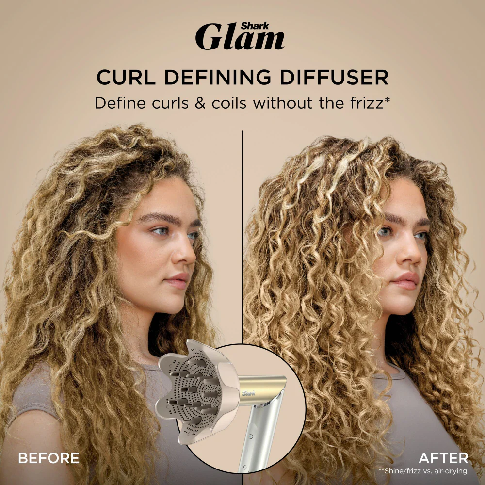 Shark Beauty Glam Ceramic & Air Styling Drying System with Diffuser Gold - Image 9