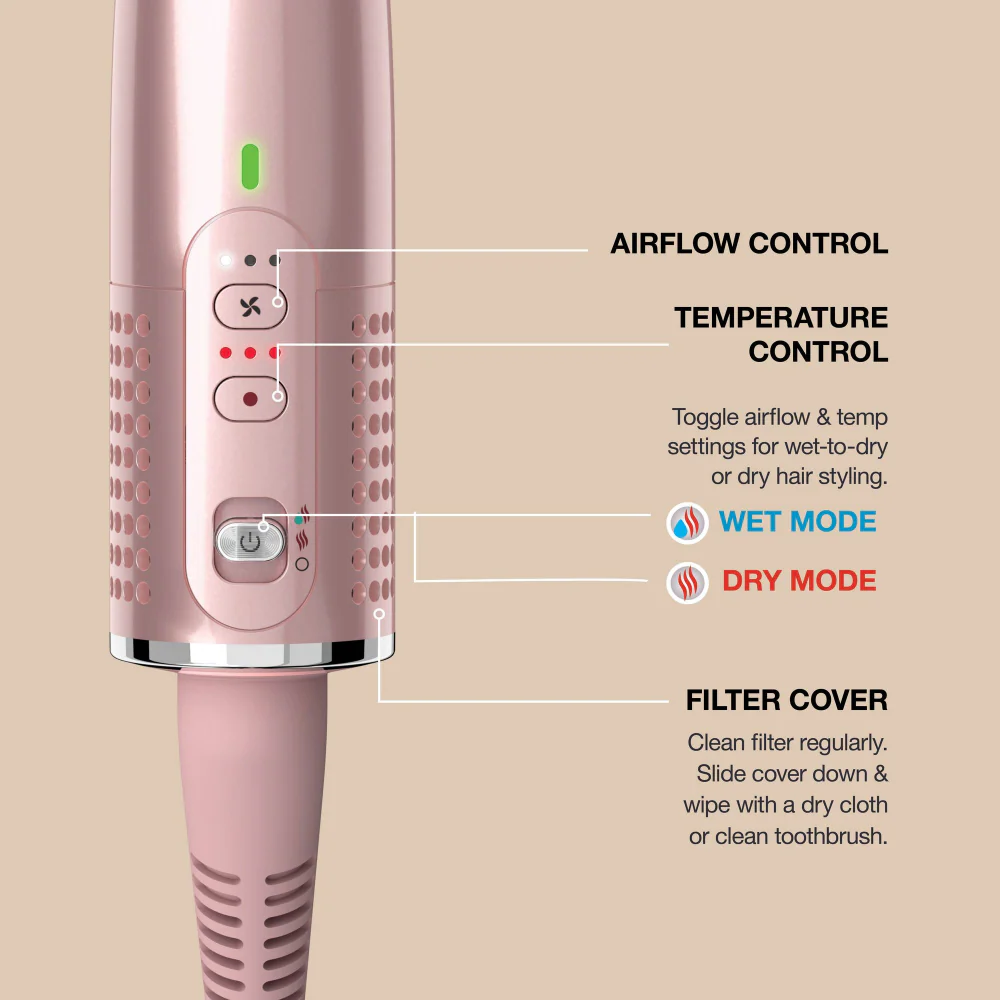 Shark Beauty Glossi 2-In-1 Hot Tool & Air Glosser Lychee - Image 6