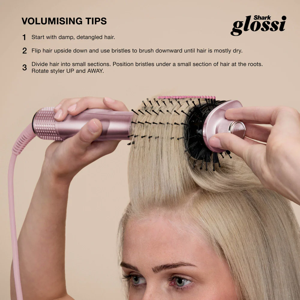 Shark Beauty Glossi 2-In-1 Hot Tool & Air Glosser Lychee - Image 8