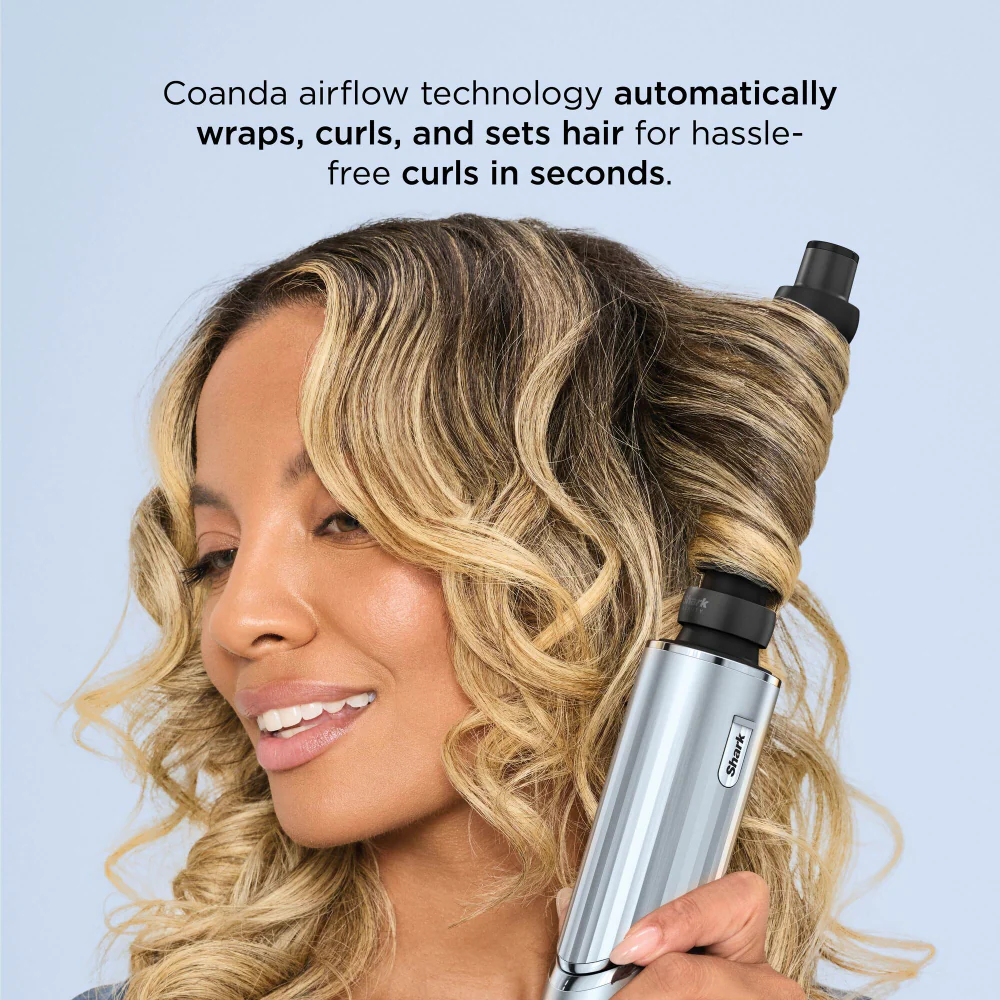 Shark Beauty Limited Edition FlexStyle 6-In-1 Air Styler & Hair Dryer with Storage Case Glacial Blue - Image 4
