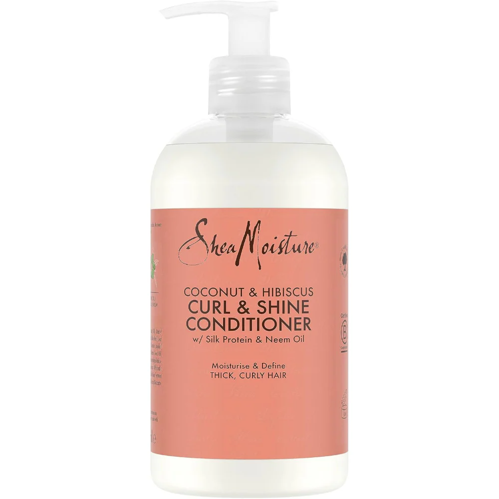 Shea Moisture Coconut & Hibiscus Curl & Shine Shampoo & Conditioner Twin 2 x 384ml - Image 2