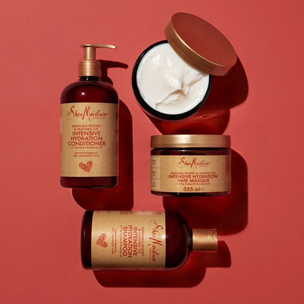 Shea Moisture Manuka Honey & Mafura Oil Intensive Hydration Shampoo & Conditioner Twin 2 x 384ml - Image 2