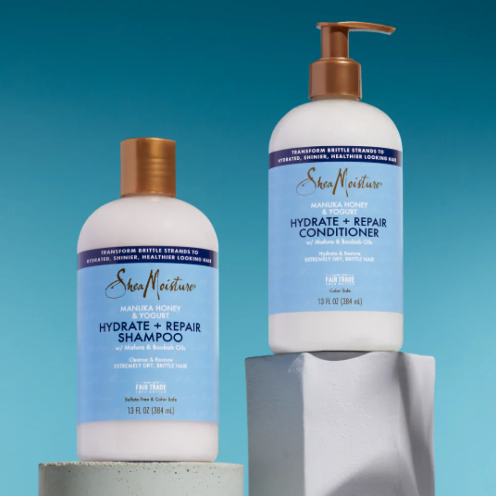 Shea Moisture Manuka Honey & Yogurt Hydrate + Repair Shampoo & Conditioner Twin 2 x 384ml - Image 2