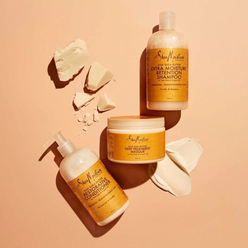 Shea Moisture Raw Shea Butter Extra-Moisture Retention Shampoo & Conditioner Twin 2 x 384ml - Image 5